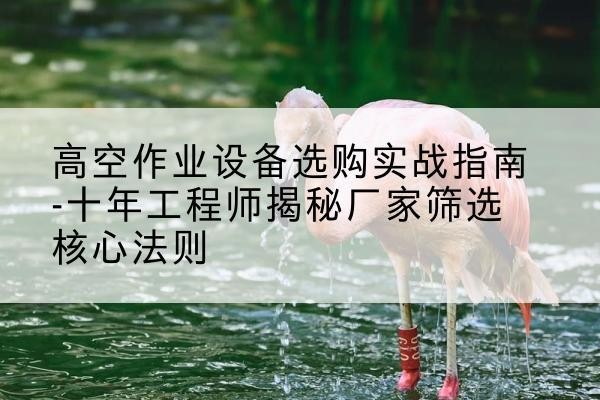 任城剪叉式升降机厂家-高空作业设备选购实战指南-十年工程师揭秘厂家筛选核心法则
