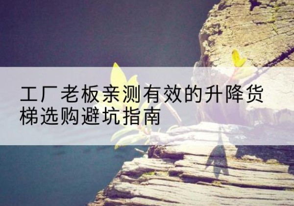 任城升降货梯怎么选-工厂老板亲测有效的升降货梯选购避坑指南